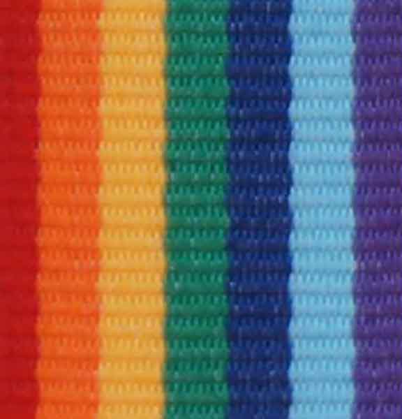 Medaljband regnbåge långt, 22mm bredd (70044)