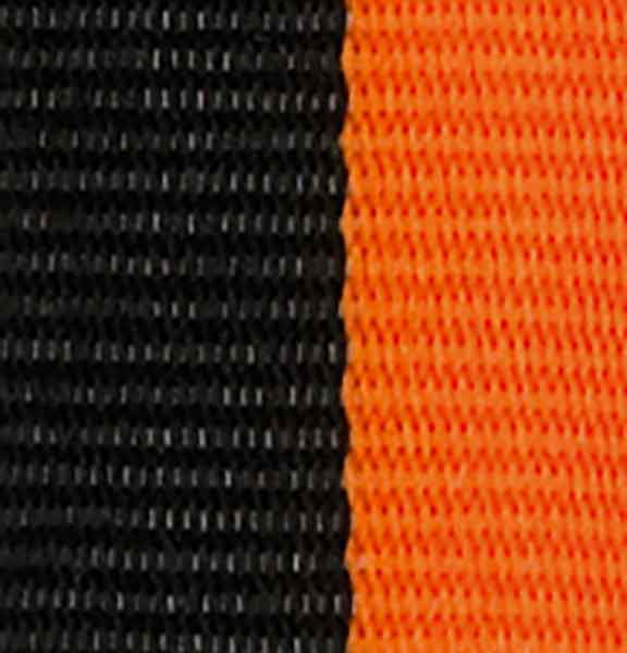Medaljband svartorange långt, 22mm bredd (70015)