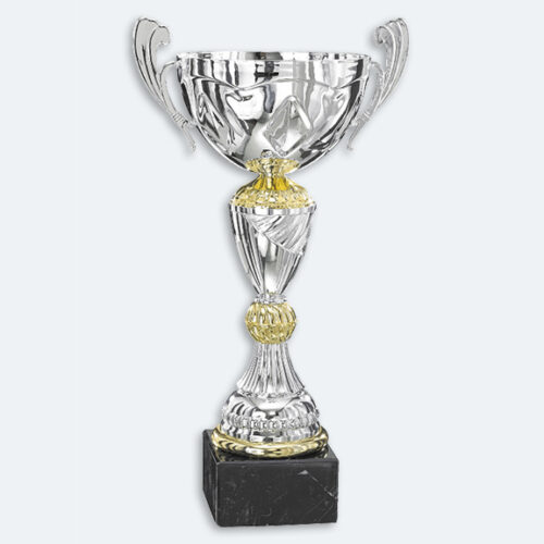 Brisbane - Pokal i guld och silver med svart marmorsockel (43841)