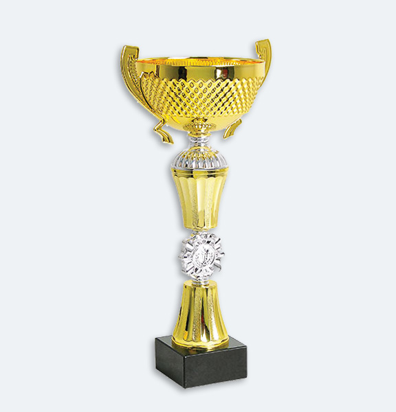 Brooklyn - Pokal i guld och silver med marmorsockel (22071)