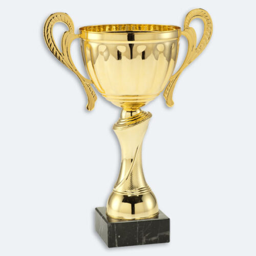 Leeds - Pokal i guld med svart marmorsockel (24611)