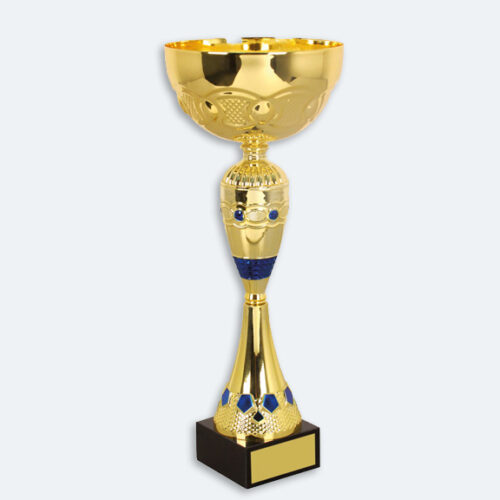 Skagen - Pokal i guld med blå detaljer svart marmorsockel (22051)